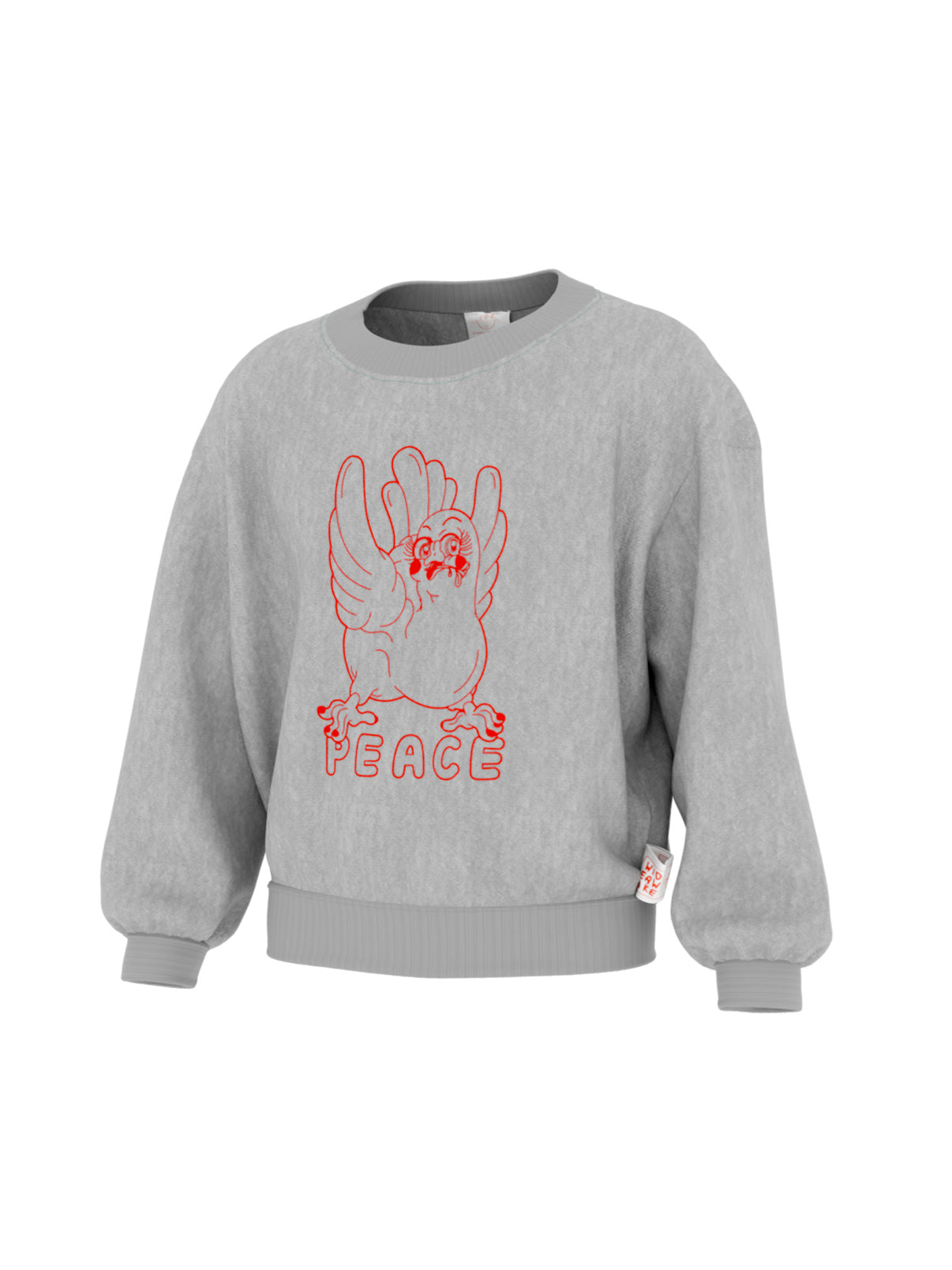 PEACE SWEATER ASH/RED