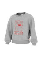 PEACE SWEATER ASH/RED