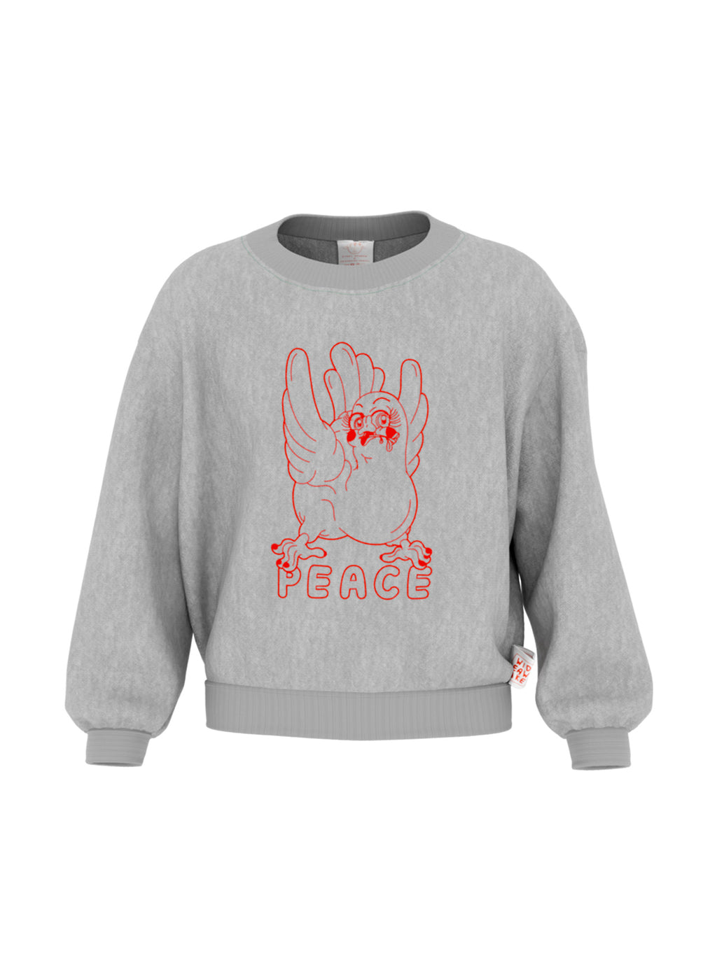 PEACE SWEATER ASH/RED