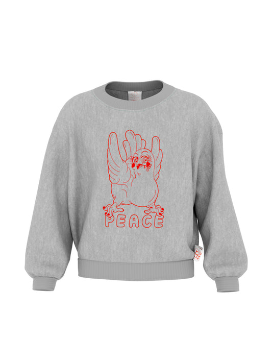 PEACE SWEATER ASH/RED