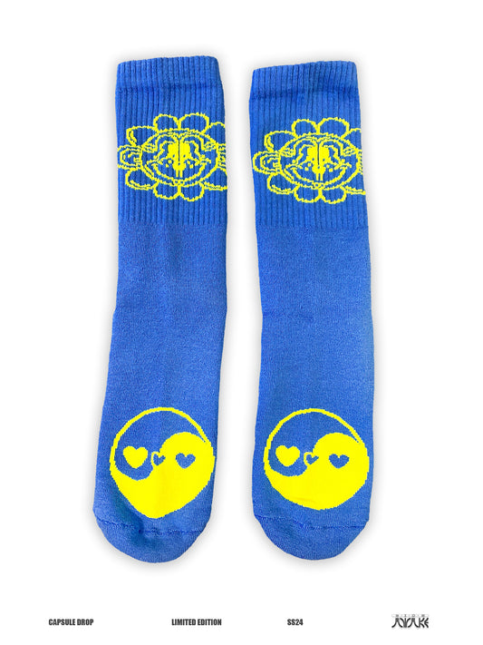 Blue Flower Socks