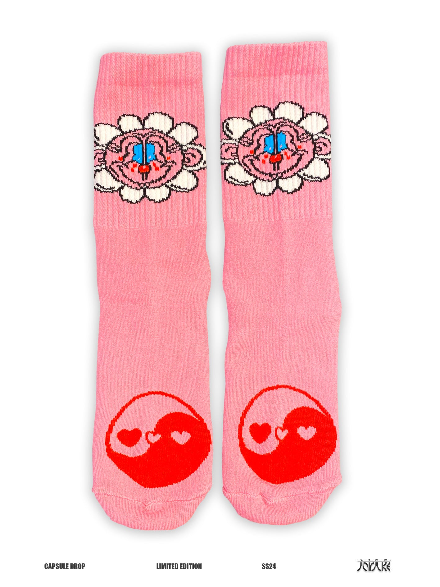 Pink Flower Socks