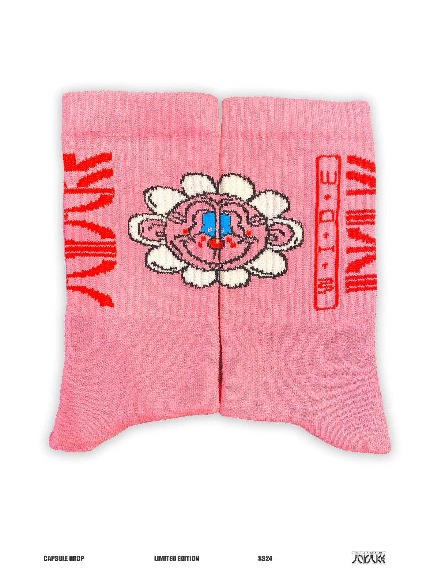 Pink Flower Socks